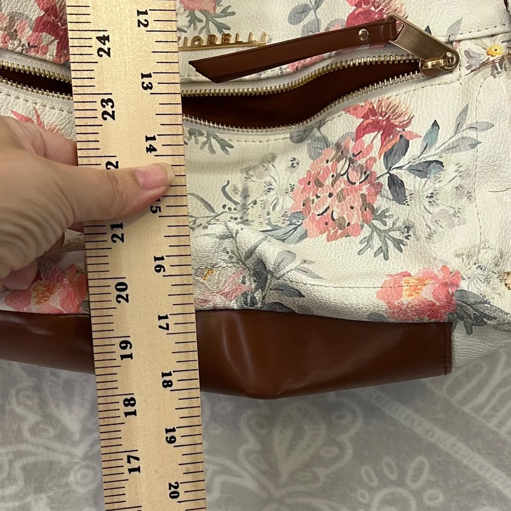 Giorgio Fiorelli Floral Cream and Brown Shoulder Bag